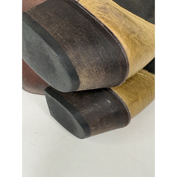 Vintage Leather Cowboy Boots Womens 6.5M Made in USA Black & Tan Western‎ - Picture 11 of 15